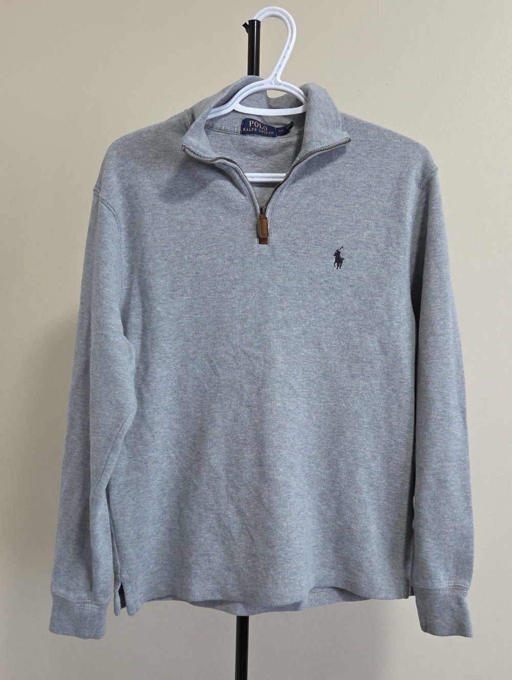 Polo by Ralph Lauren Men's Light Gray Half-Zip Sweater